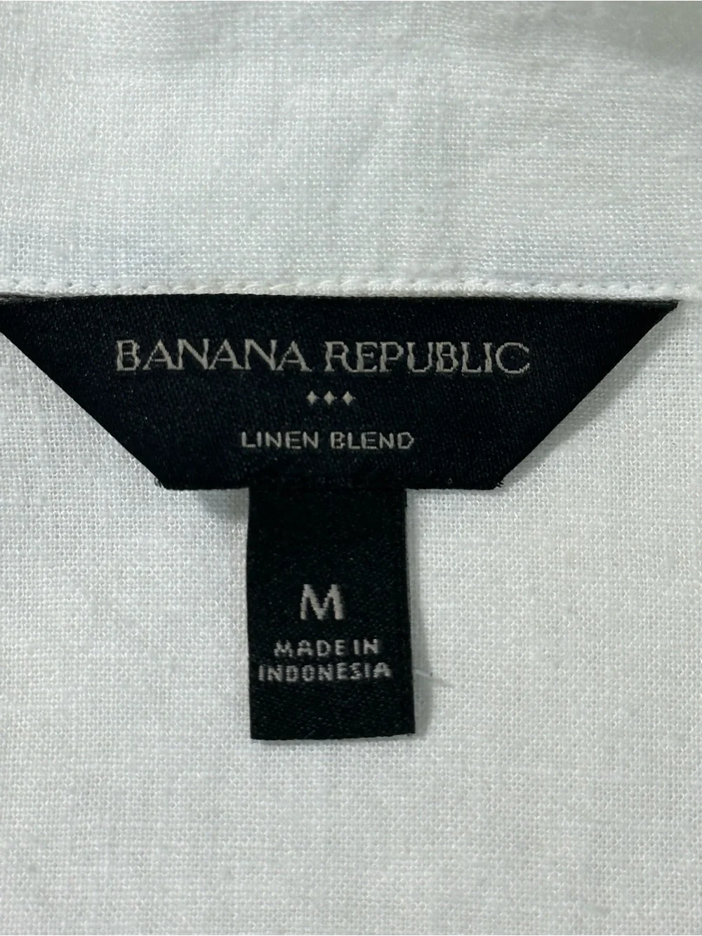 Banana Republic Linen blend White Casual collar Button-Down boxy Shirt Sz M